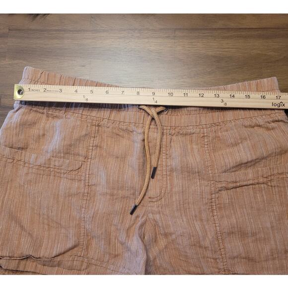Athleta Cabo Linen 4” Shorts Size 12 Beige Lightweight Beachwear EUC - Picture 8 of 11